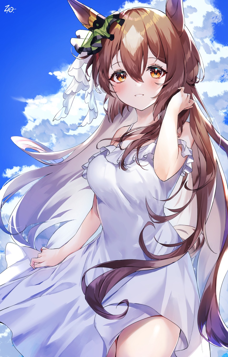 40_(0f0urw), animal_ears, dress, satono_diamond_(umamusume), summer_dress, tail, uma_musume_pretty_derby