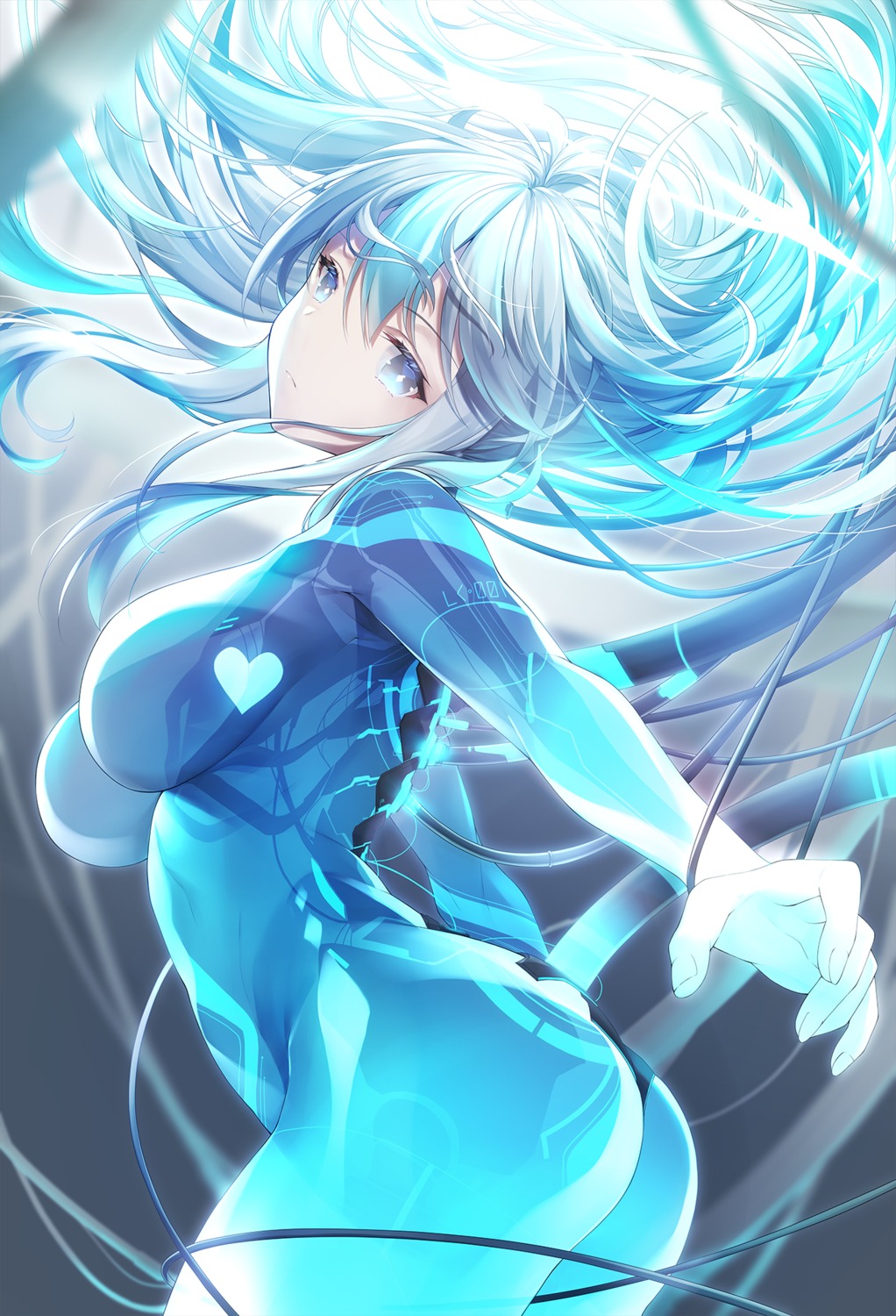 ass, bodysuit, eureka_iris, kagachi_saku, liver_city, mecha_musume
