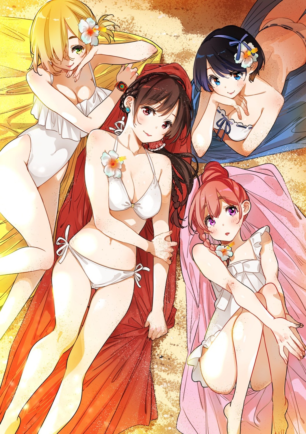 bikini, ichinose_chizuru, kanojo_okarishimasu, miyajima_reiji, nanami_mami, sakurasawa_sumi, sarashina_ruka, swimsuits