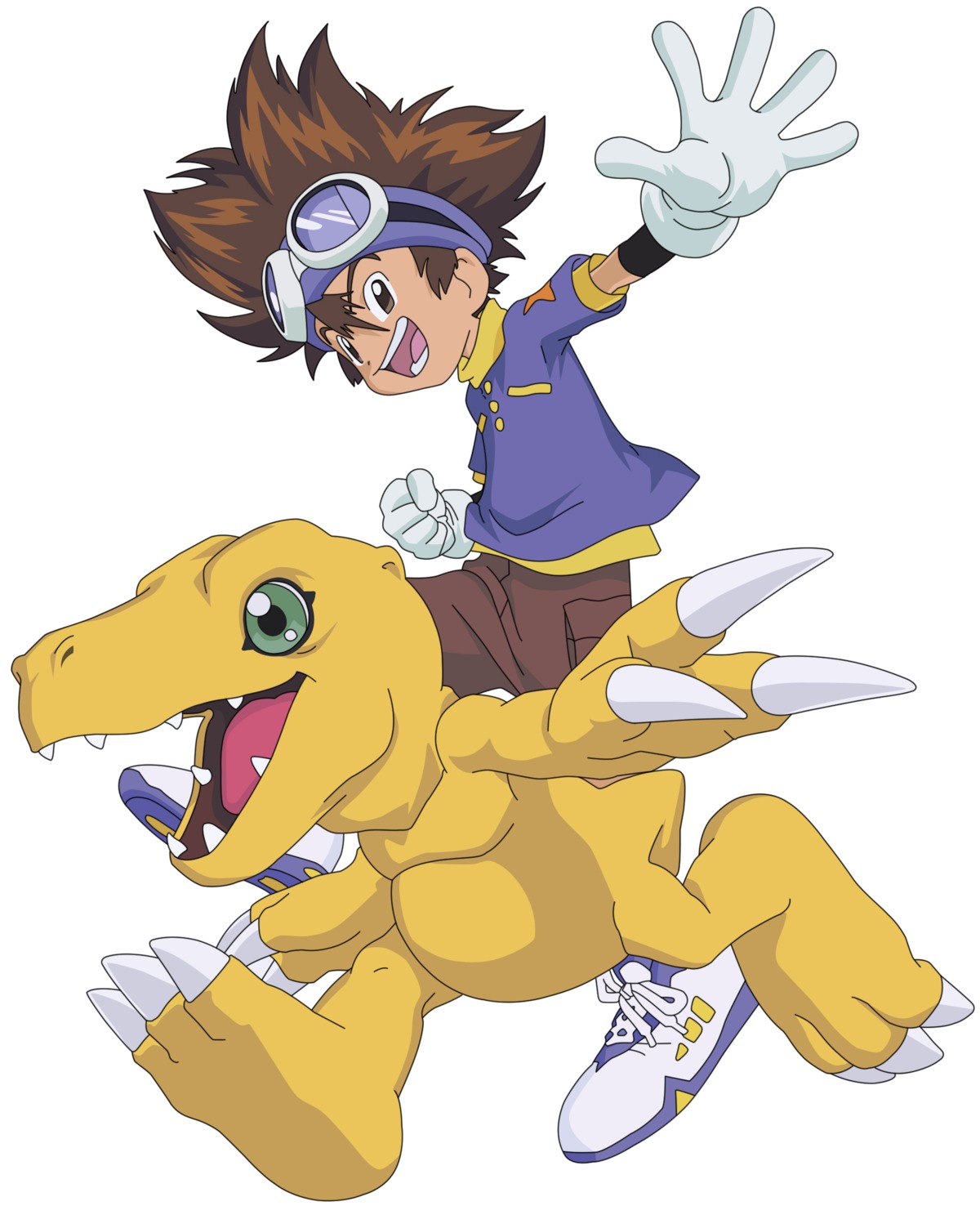 agumon, digimon, digimon_adventure, male, vector_trace, yagami_taichi
