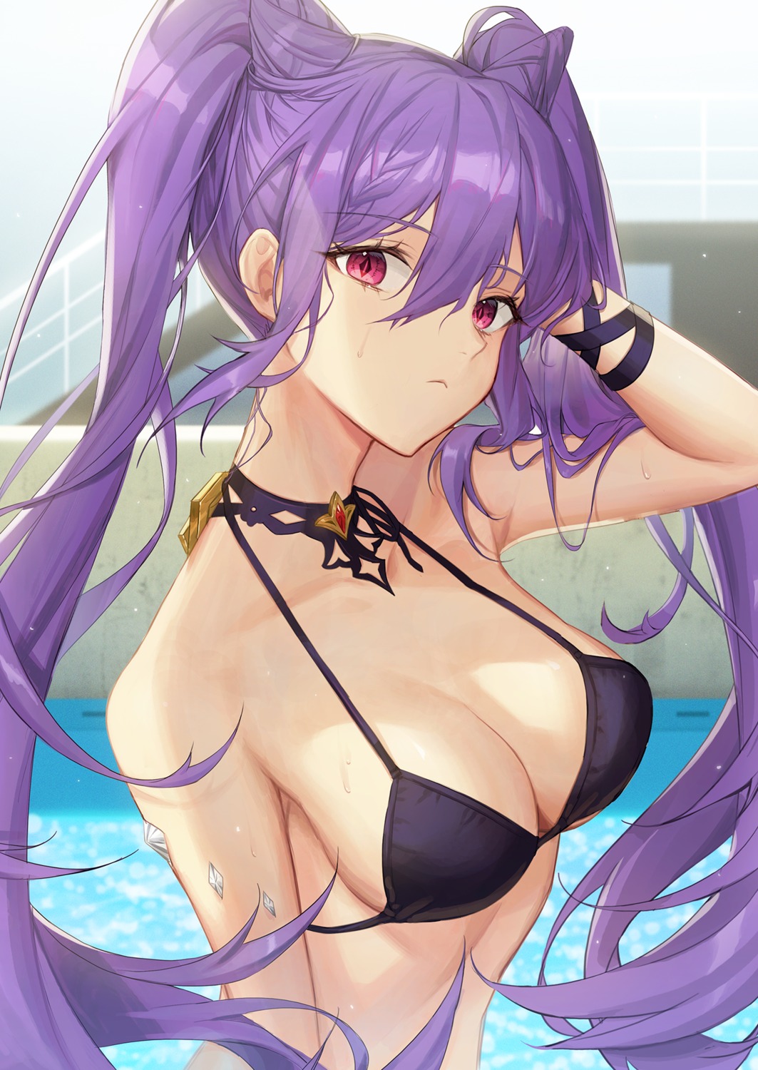 bikini_top, genshin_impact, hyun9164, keqing, swimsuits