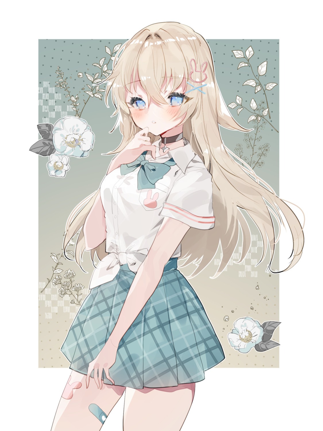 bandaid, indie_virtual_youtuber, seifuku, sorani_(kaeru0768), tachibana_usa