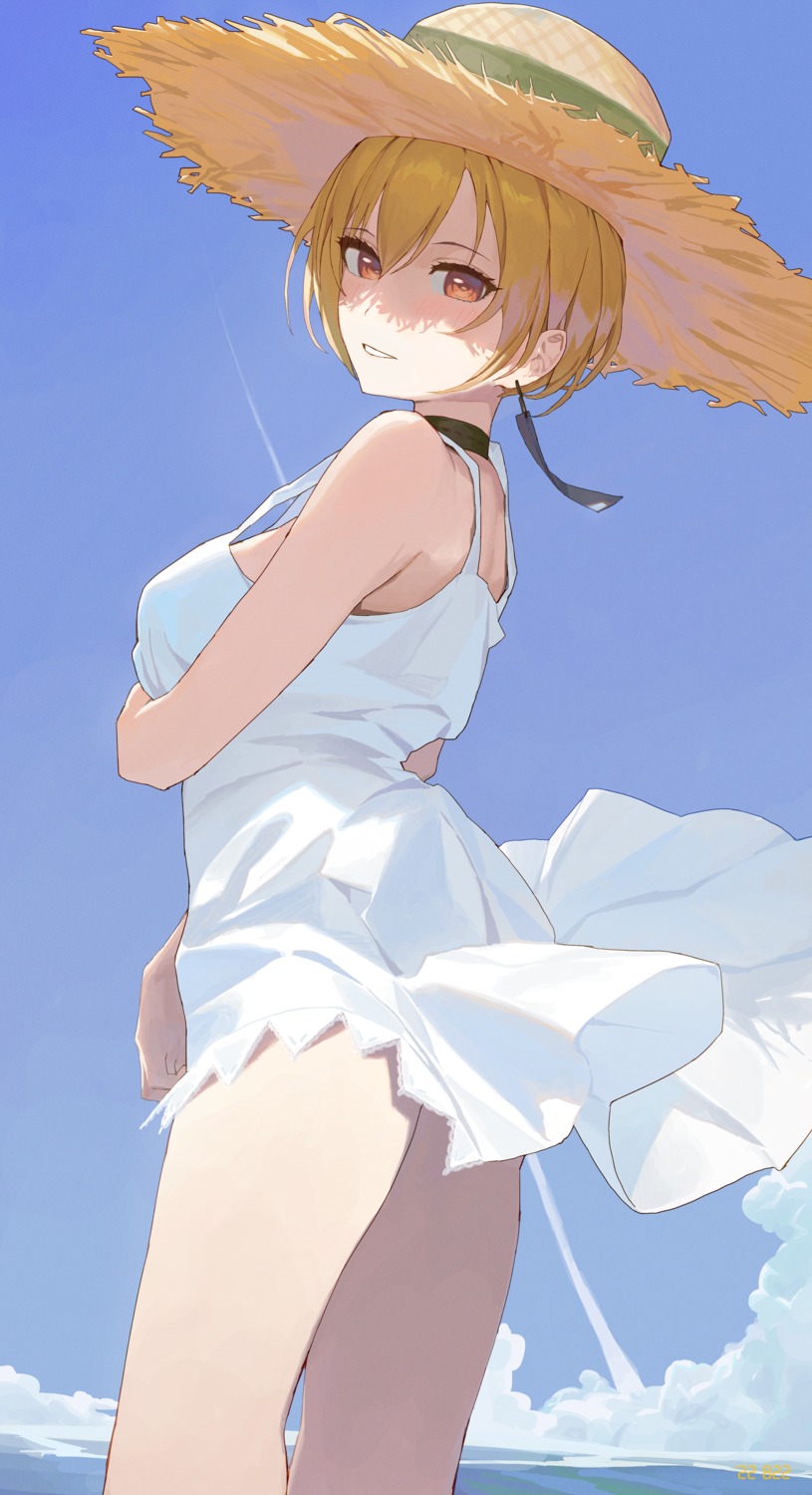 dress, saijou_juri, skirt_lift, starshell, summer_dress, the_idolm@ster, the_idolm@ster_shiny_colors