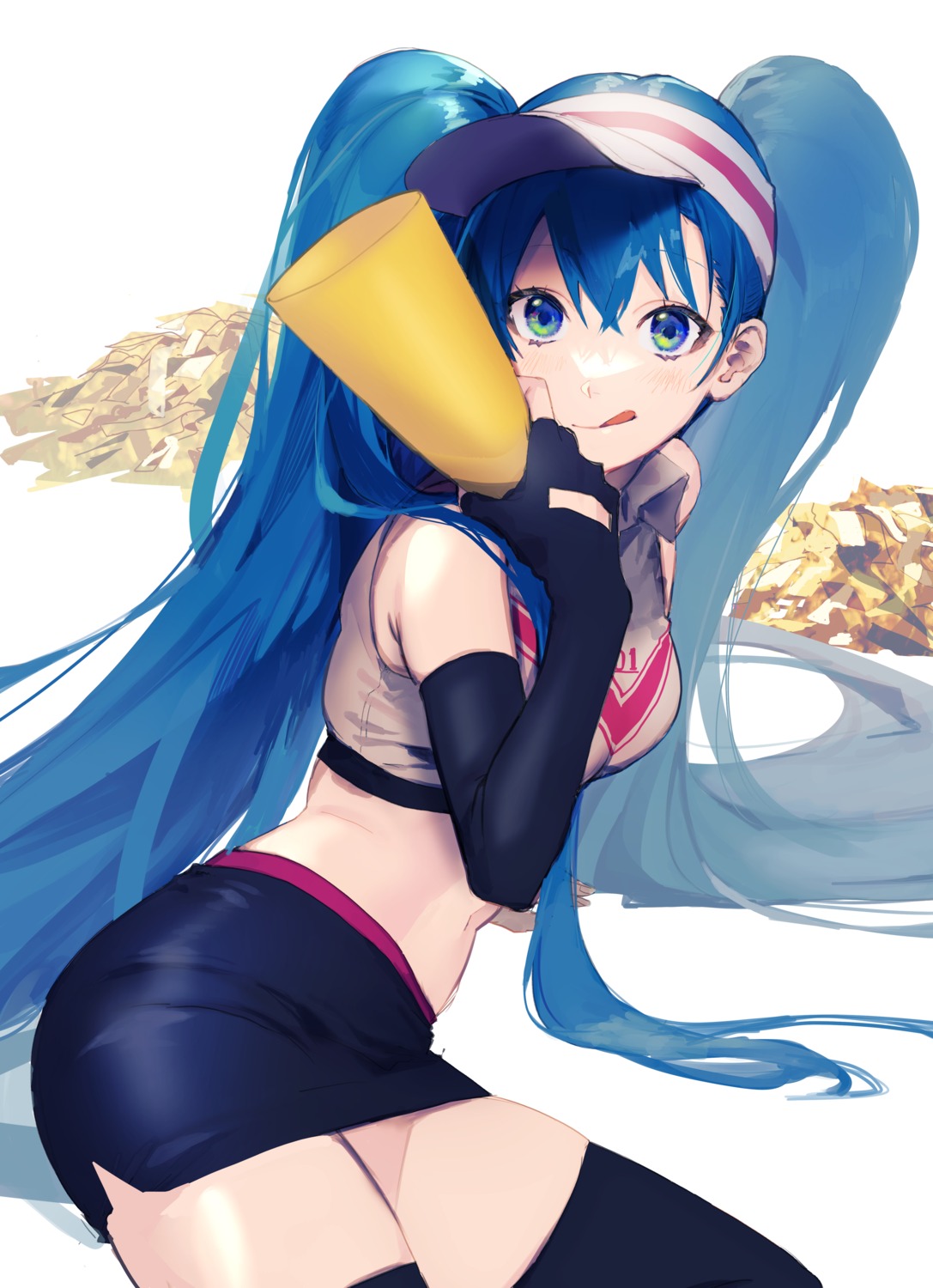 asuna_(i_luv), cheerleader, hatsune_miku, thighhighs, vocaloid