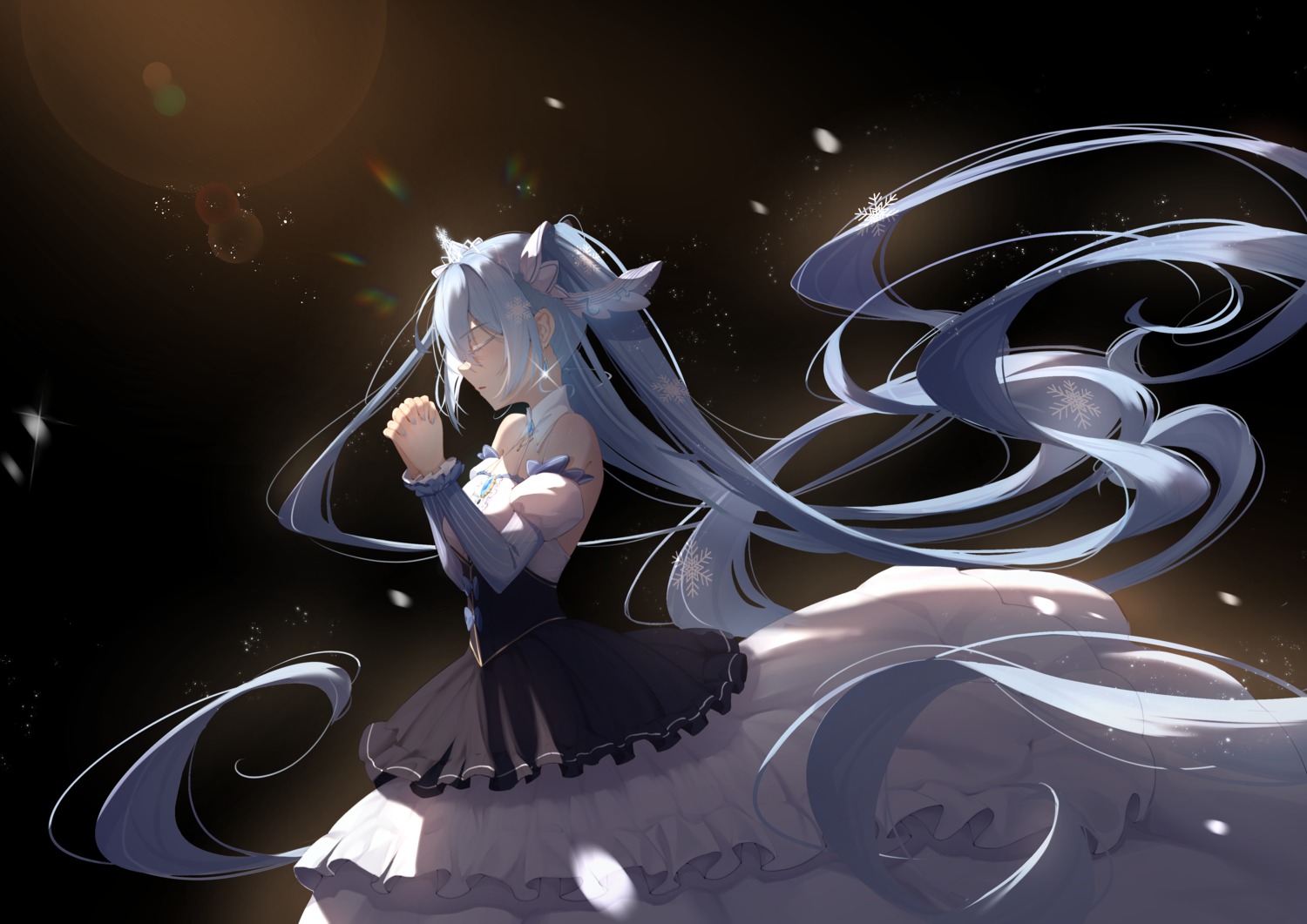 hatsune_miku, ningjuice, no_bra, vocaloid, yuki_miku