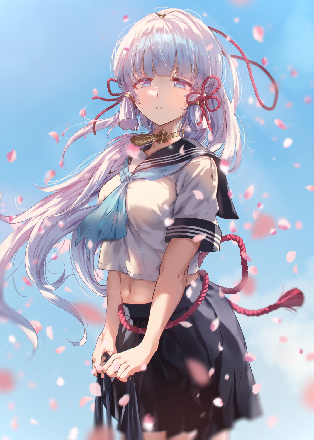 genshin_impact, kamisato_ayaka, seifuku, shuru_y