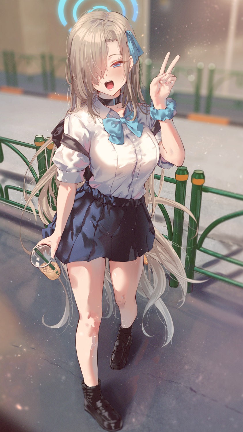 blue_archive, halo, ichinose_asuna, seifuku, shuru_y