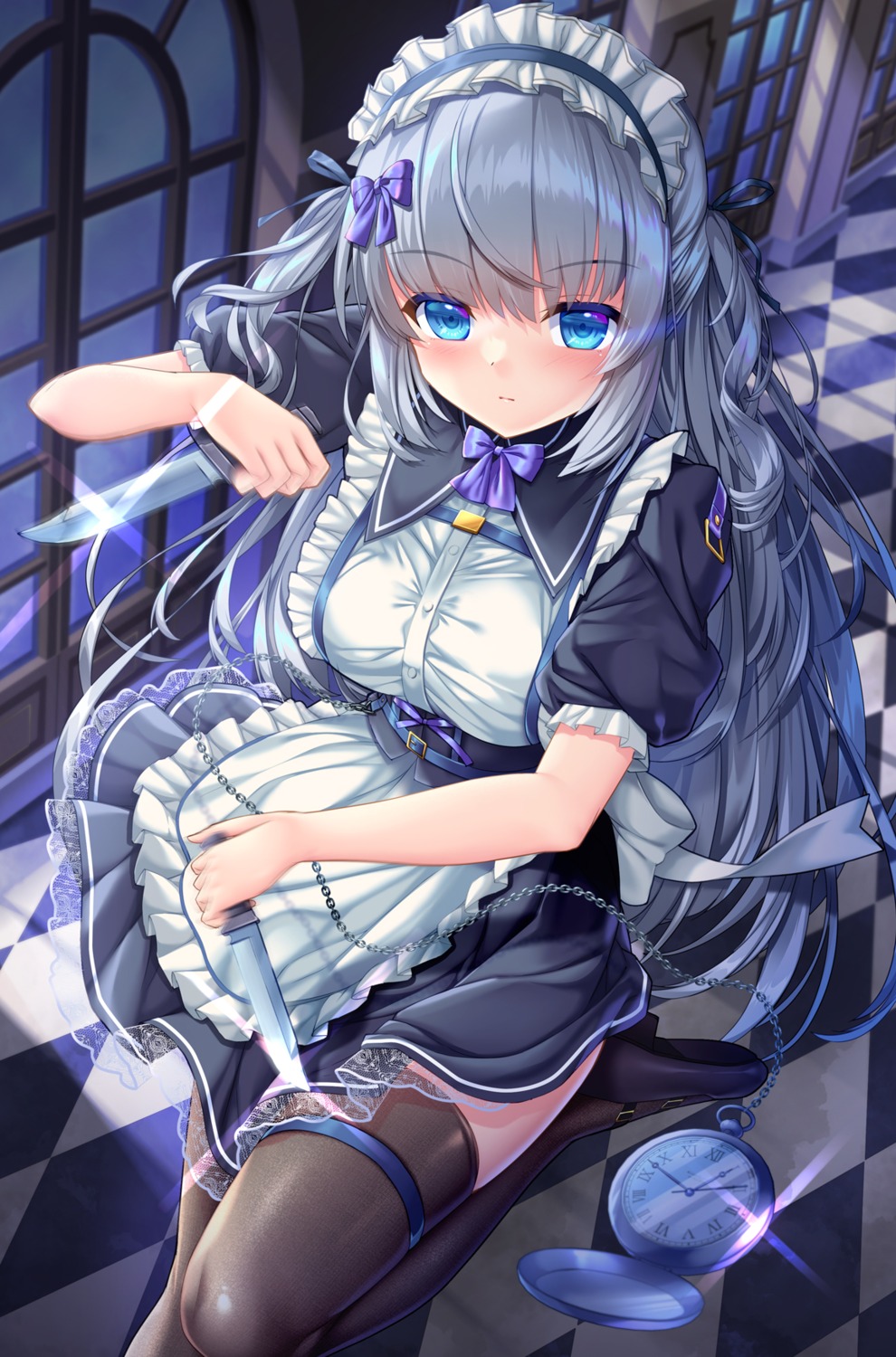 garter, heels, maid, thighhighs, umitonakai, weapon