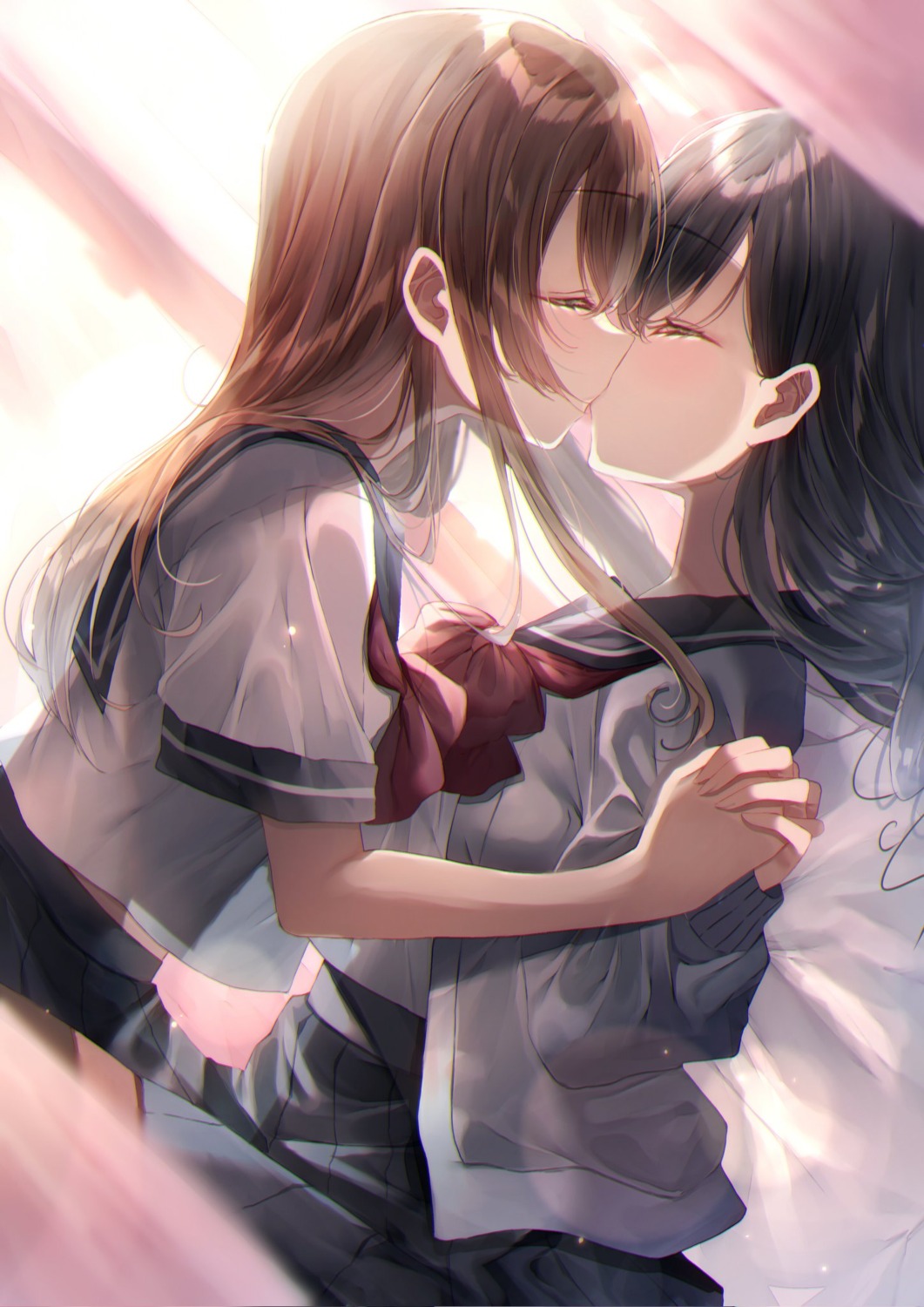 seifuku, sweater, symmetrical_docking, touki_matsuri, yuri