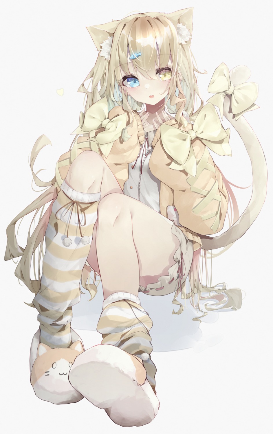animal_ears, heterochromia, indie_virtual_youtuber, kogamino_ono, nekomimi, sena_(sena_soar), sweater, tail