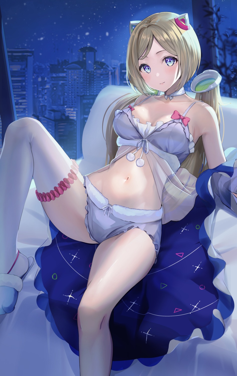 aki_rosenthal, hololive, lingerie, pi_tayuko, see_through, thighhighs