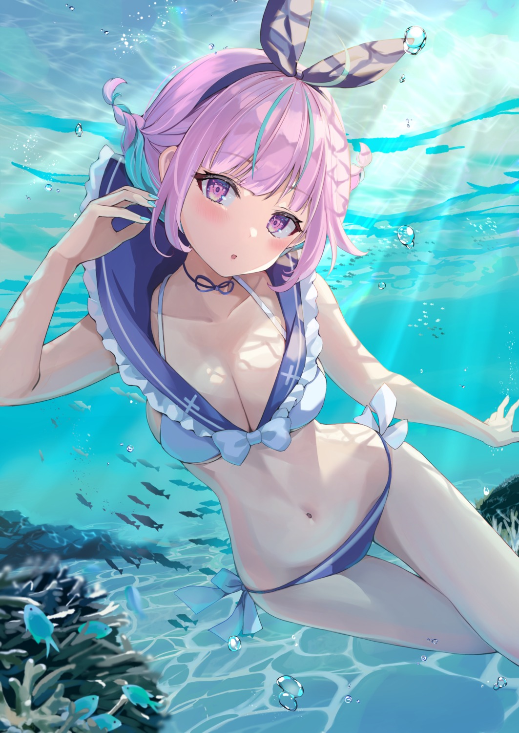 bikini, hololive, minato_aqua, pi_tayuko, swimsuits