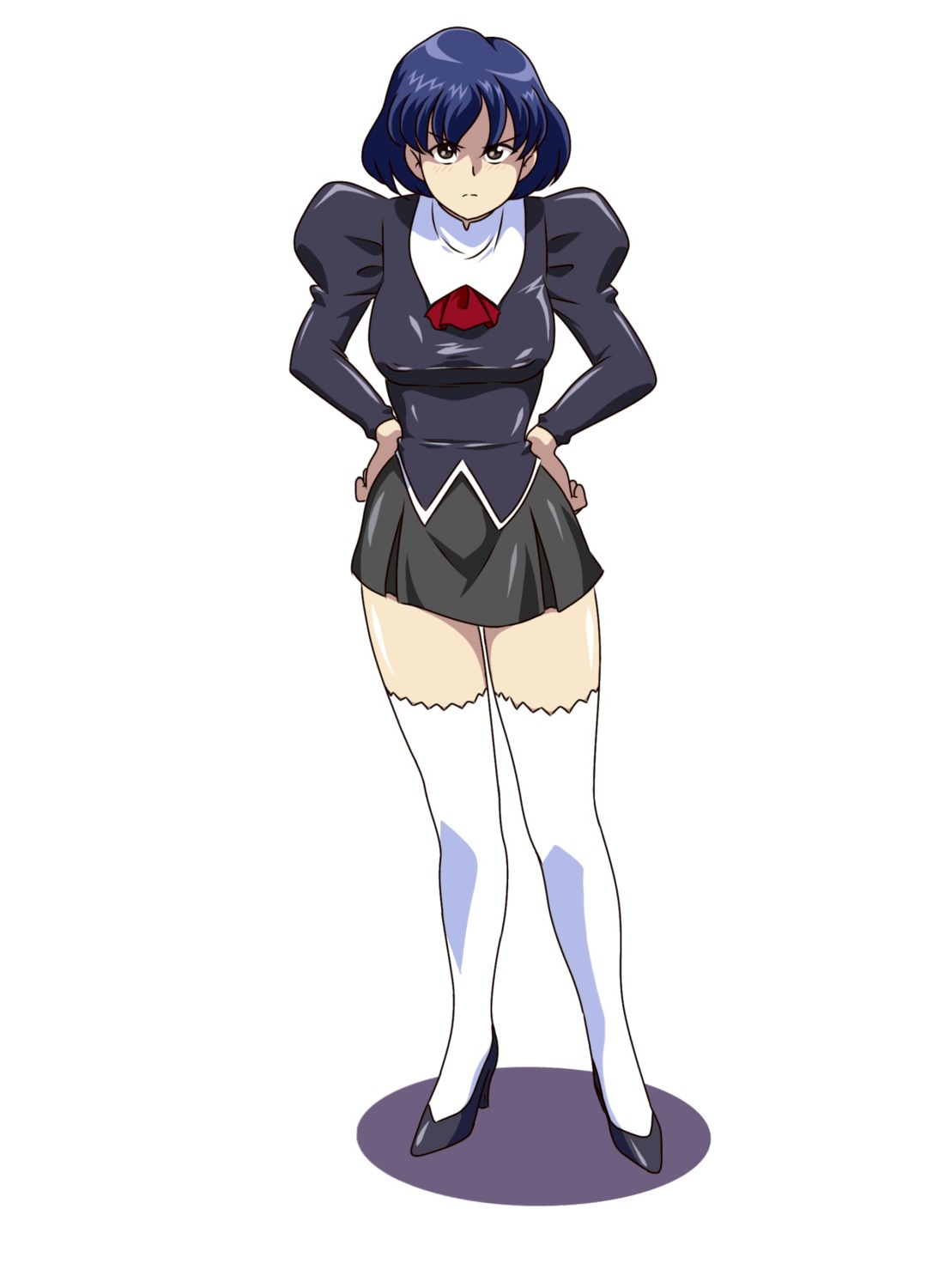 agent_aika, aika_(series), black_delmo, heels, kuroyoshi, thighhighs, uniform
