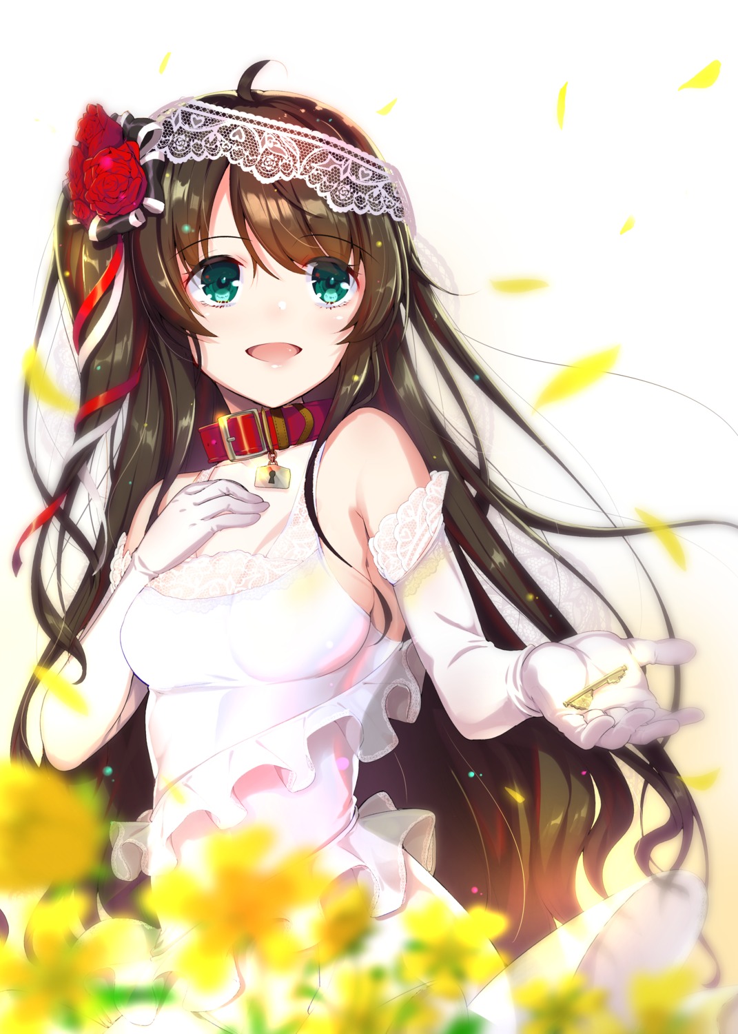 akahito, breast_hold, dress, see_through, wedding_dress