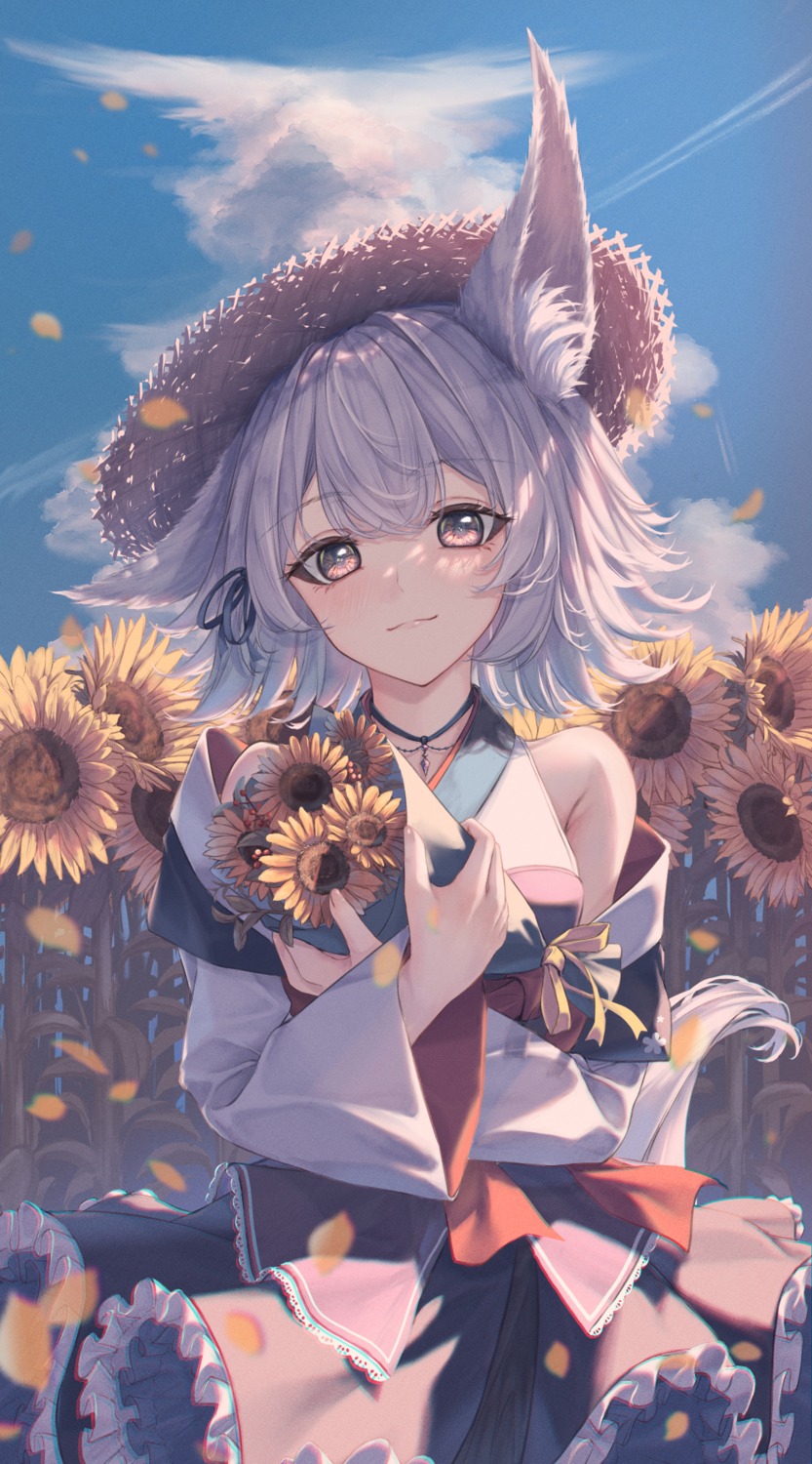 alba_mofu, amane_utata, animal_ears, seventh_happiness, skirt_lift, tail