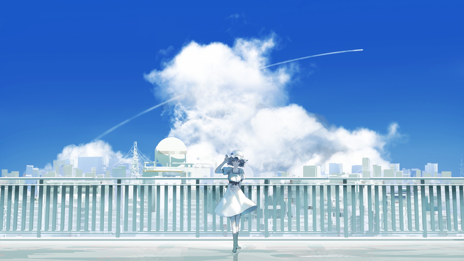 dress, landscape, rsef, shiina_mayuri, steins;gate, wallpaper