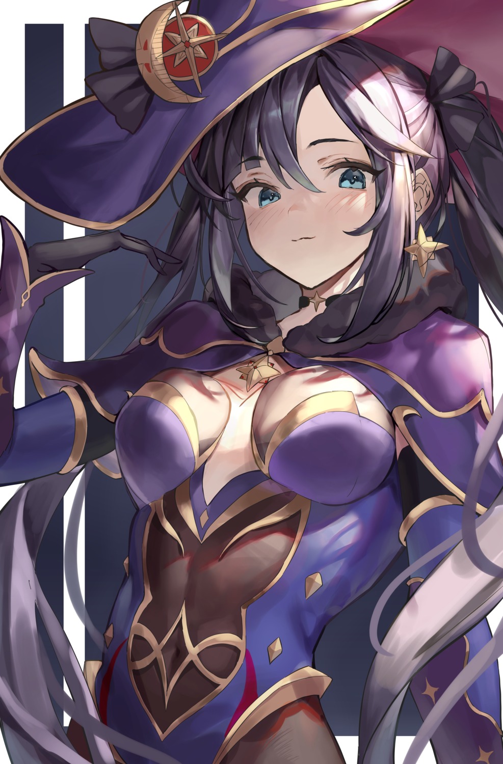 genshin_impact, kabi_(zcwd8845), leotard, mona_megistus, no_bra, pantyhose, witch