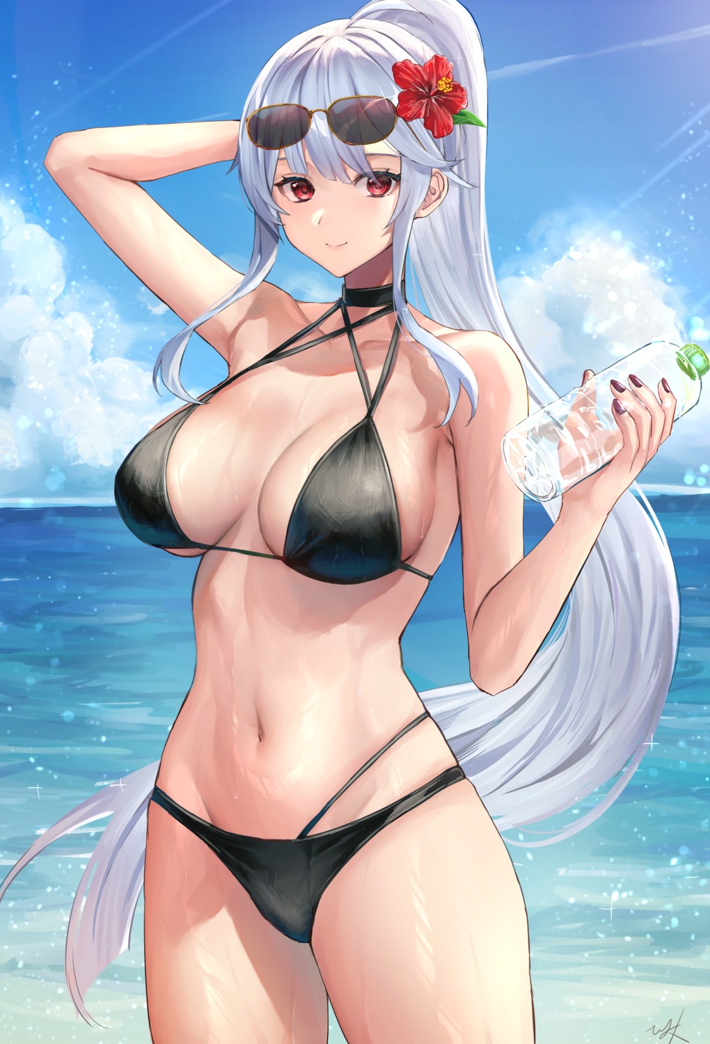 bikini, hitomin_(ksws7544), megane, swimsuits