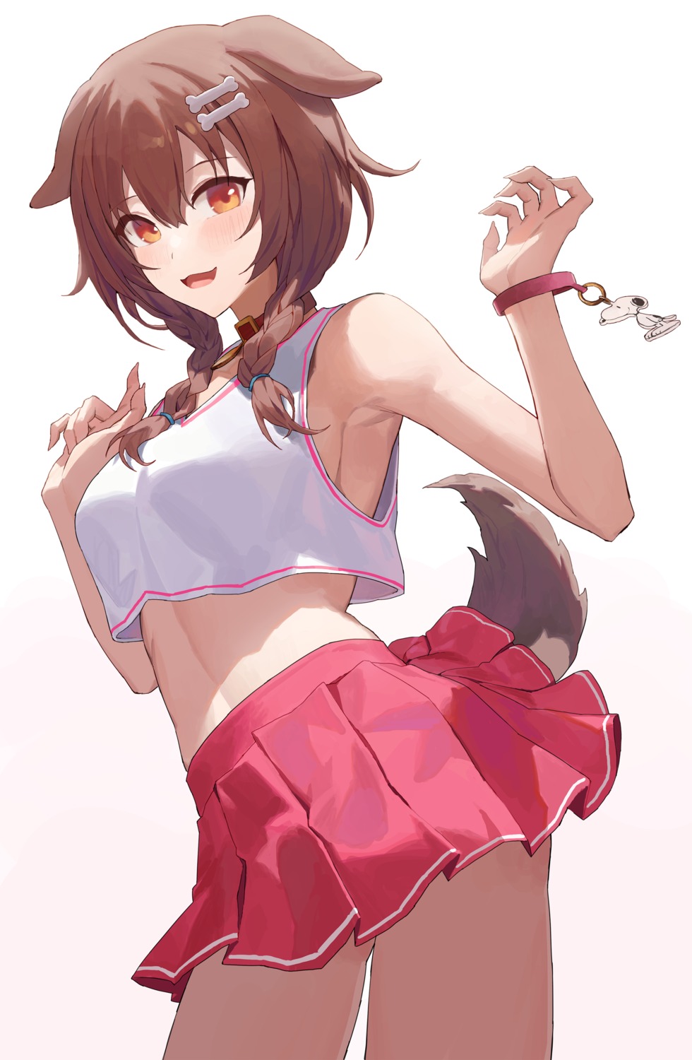 animal_ears, hololive, hololive_gamers, inugami_korone, inumimi, no_bra, starshell, tail