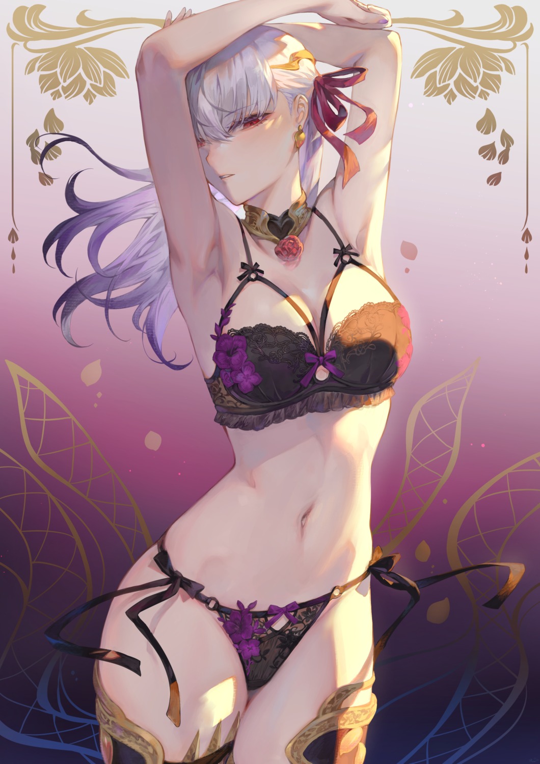 bra, fate/grand_order, garter, kama_(fate), mashu_(003), pantsu, string_panties