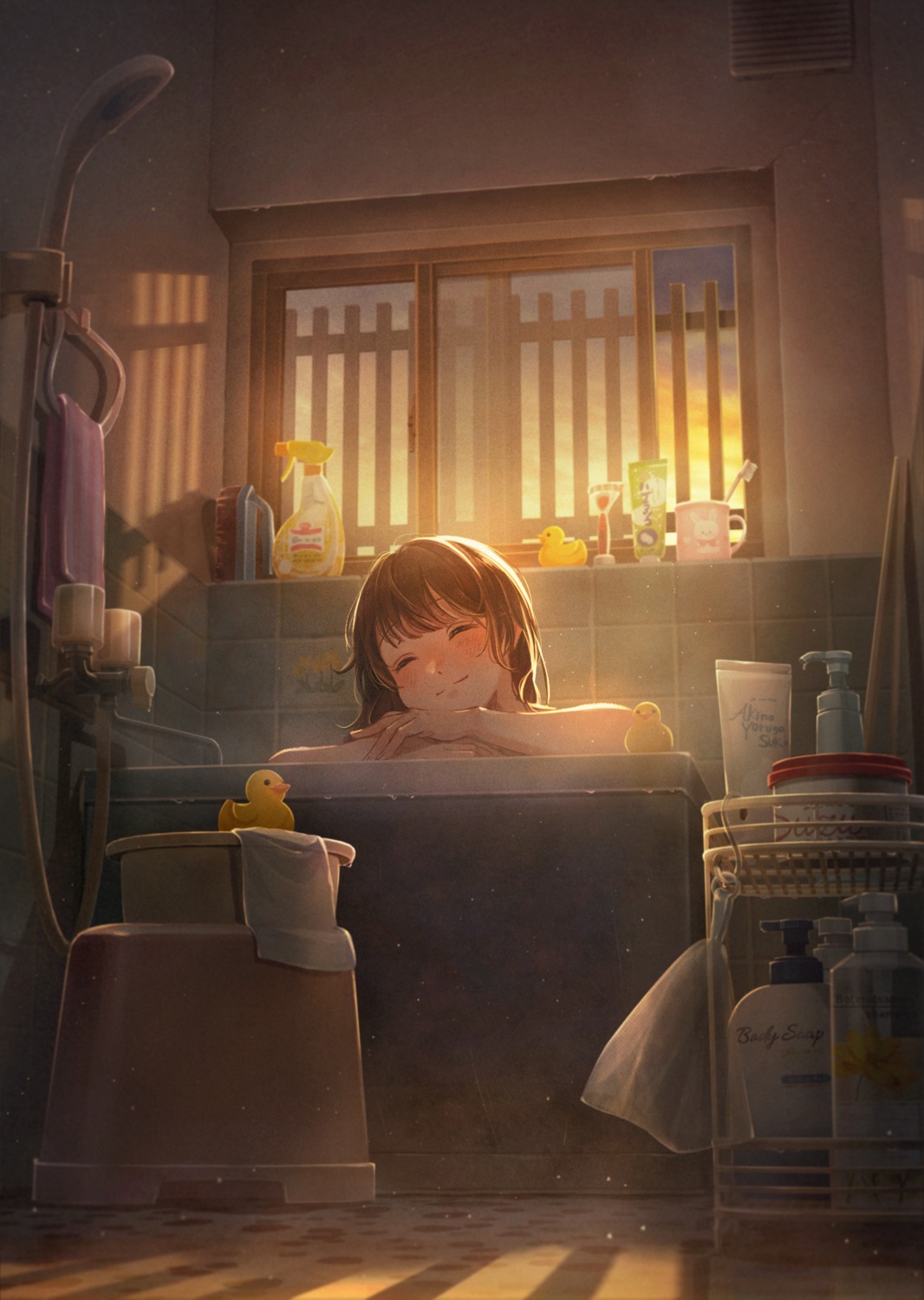 bathing, tsujin_bohboh, wet