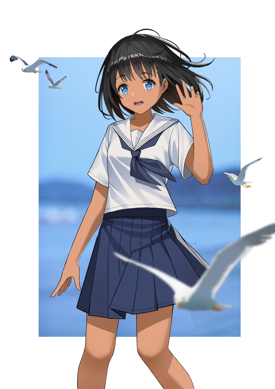 kofune_mio, seifuku, summertime_render, yuanmei