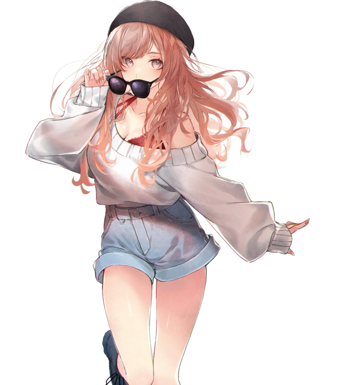 bra, cleavage, isekai_de_cheat_skill_wo_te_ni_shita_ore_wa_genjitsu_sekai_wo_mo_musou_suru, kuwashima_rein, megane, midou_miu, sweater