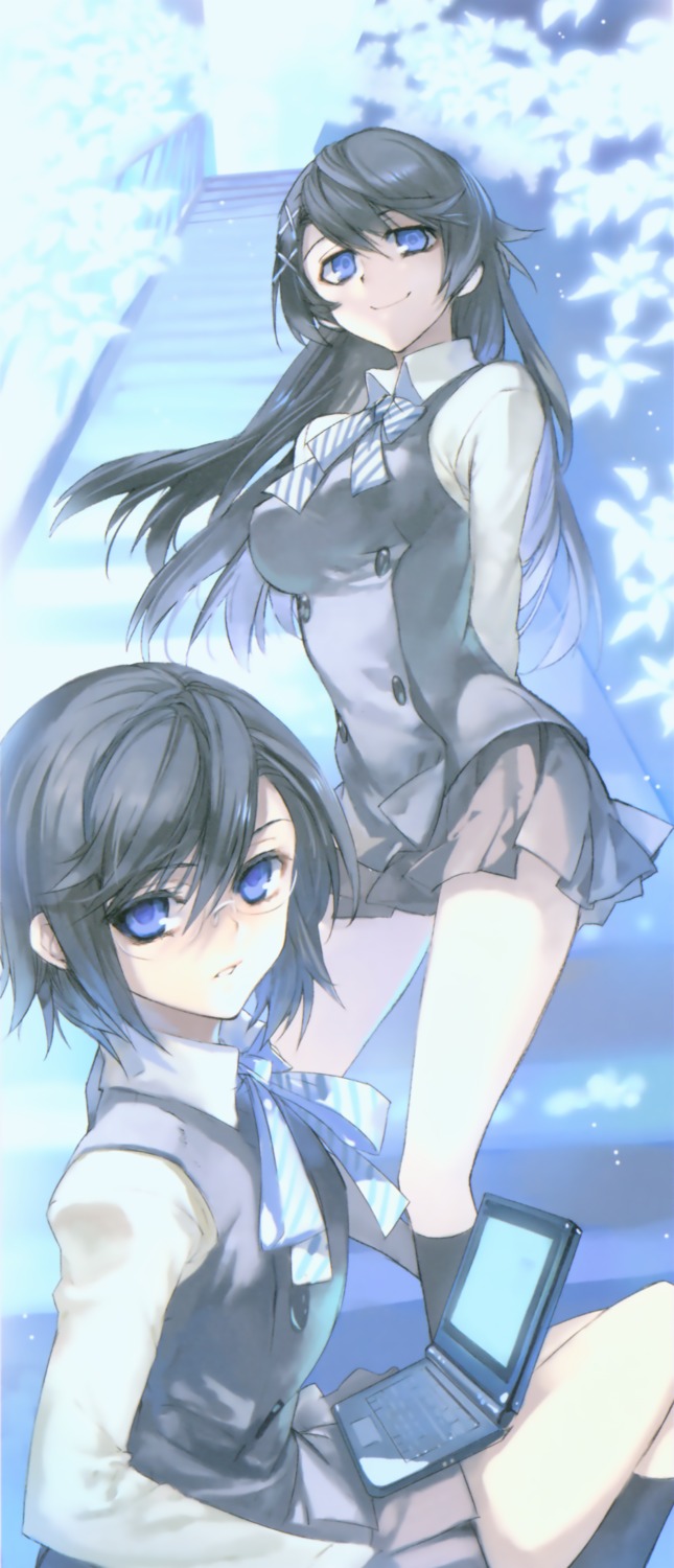 houzuki_yuuno, kurenai, megane, murakami_ginko, seifuku, yamamoto_yamato