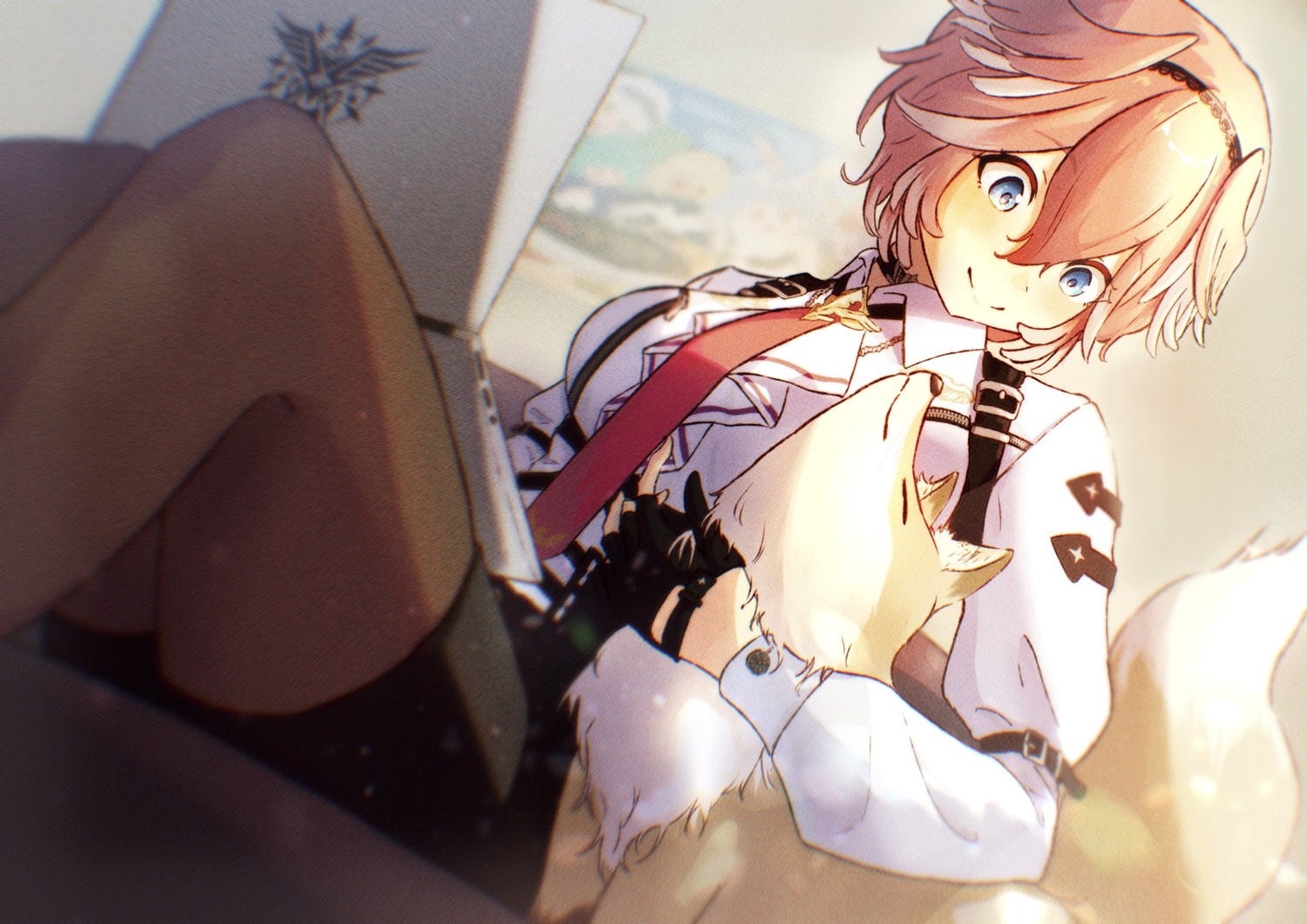 hololive, oki_no_fuji, pantyhose, takane_lui, uniform, wings