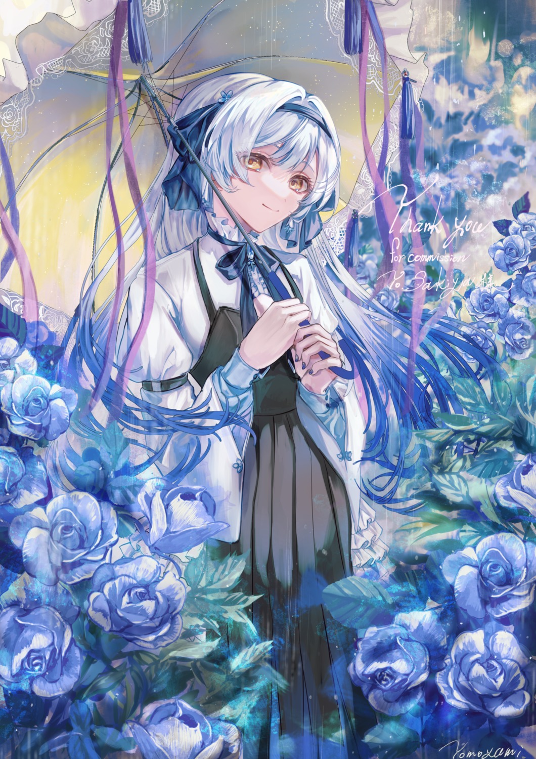 dress, tomoyami, umbrella, wet