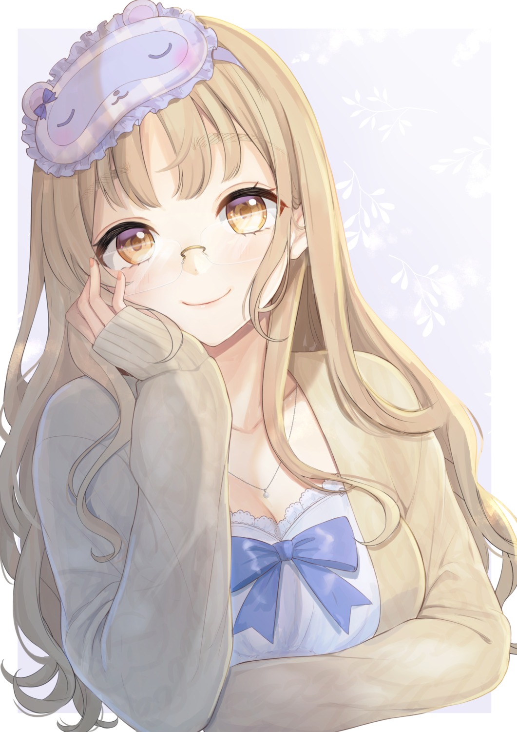 cleavage, megane, mizuno_iro, nijisanji, nijisanji_seeds, sister_claire, sweater