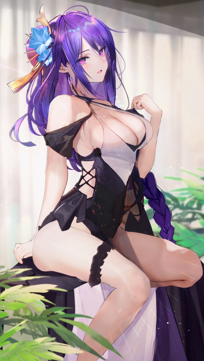 garter, genshin_impact, leotard, panipo, raiden_shogun