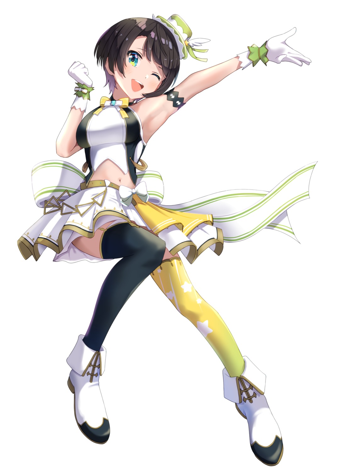 hololive, oozora_subaru, stockings, taachika, thighhighs