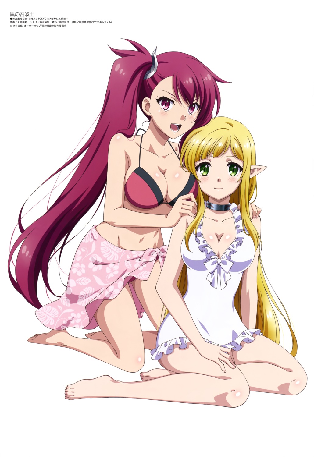 bikini, cleavage, efil, kuro_no_shoukanshi, ooshima_miwa, pointy_ears, sera_(kuro_no_shoukanshi), swimsuits