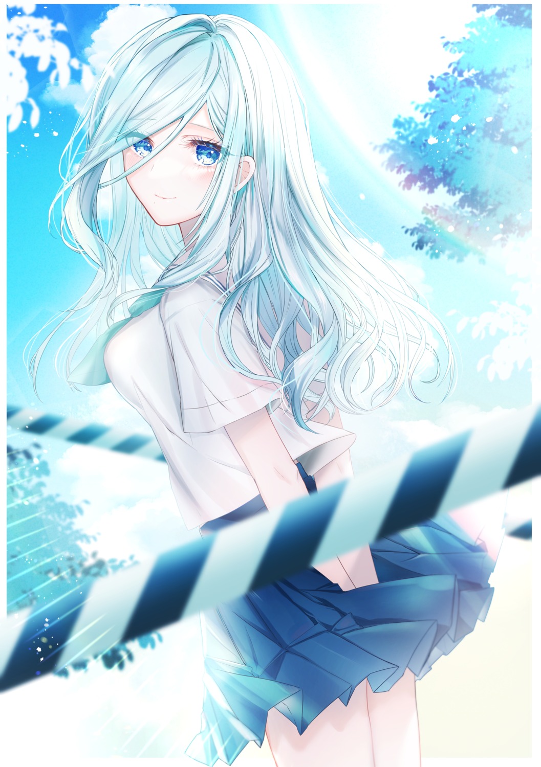 hinomori_shizuku, mairu003, project_sekai, see_through, seifuku, shirt_lift, shoujo_rei_(vocaloid), skirt_lift