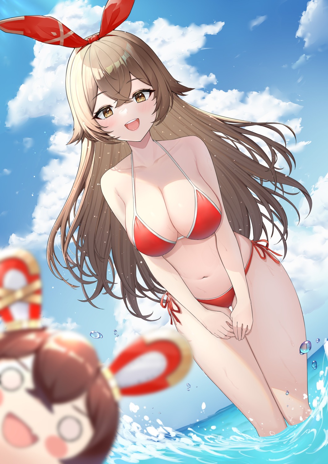 amber_(genshin_impact), baron_bunny, bikini, genshin_impact, swimsuits, uka_(315302627)