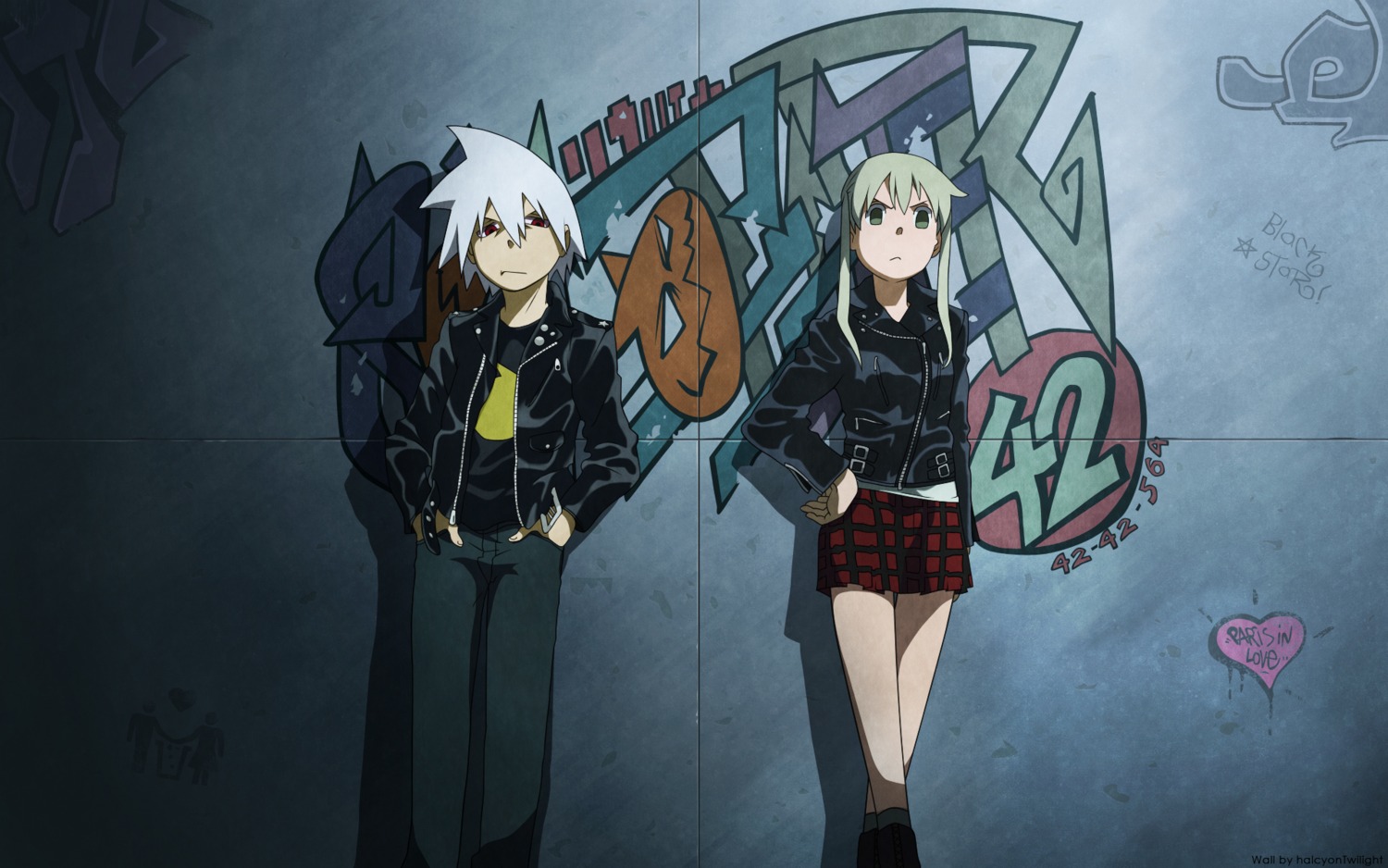 maka_albarn, soul_eater, soul_eater_(character), wallpaper, watermark