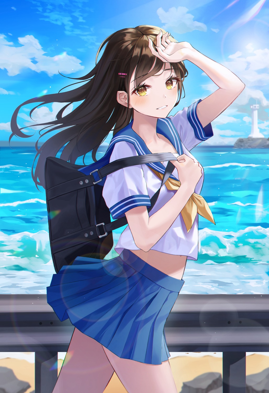 hyonee, seifuku, skirt_lift