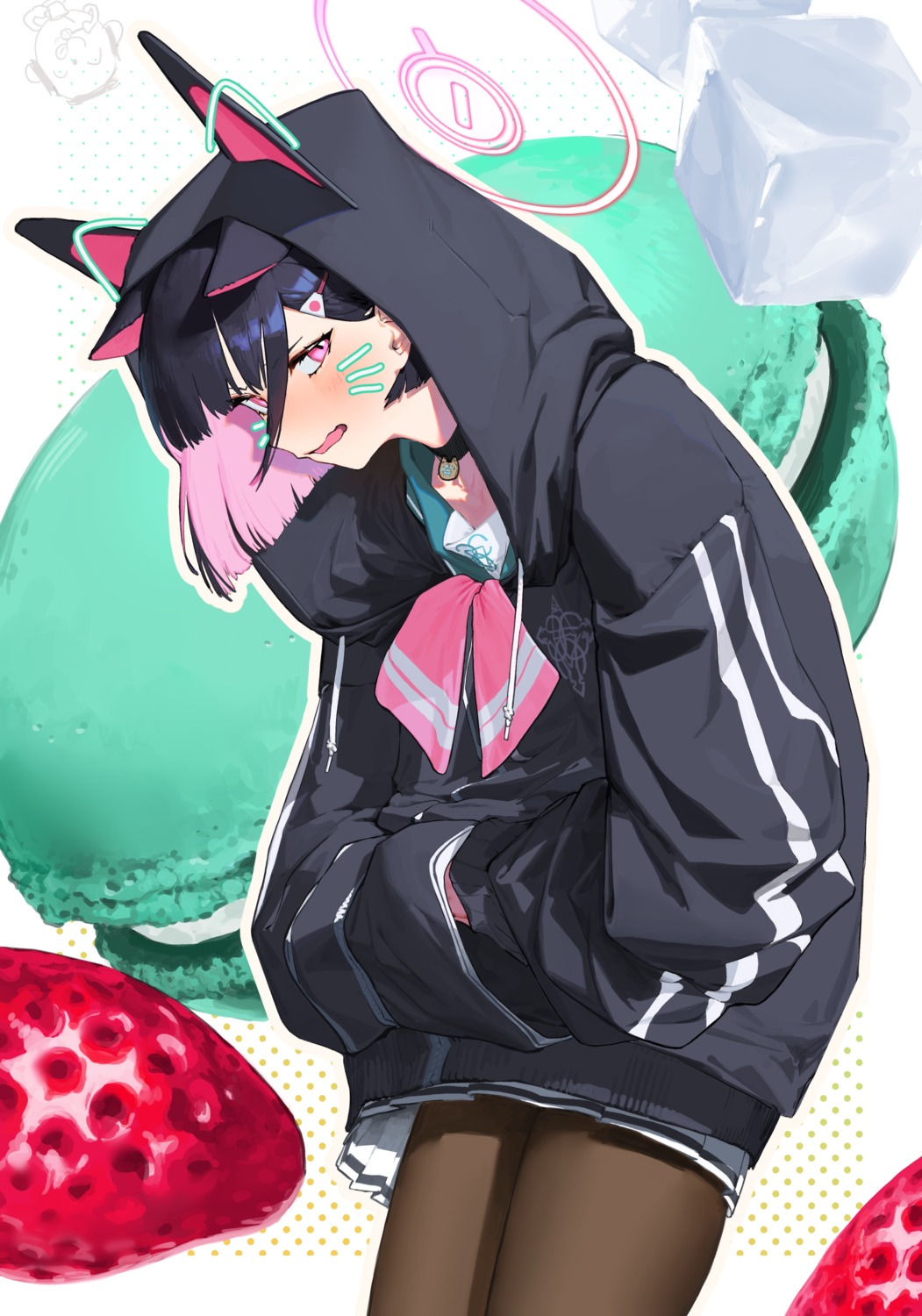 animal_ears, blue_archive, halo, kyouyama_kazusa, nekomimi, pantyhose, seifuku, waterswing