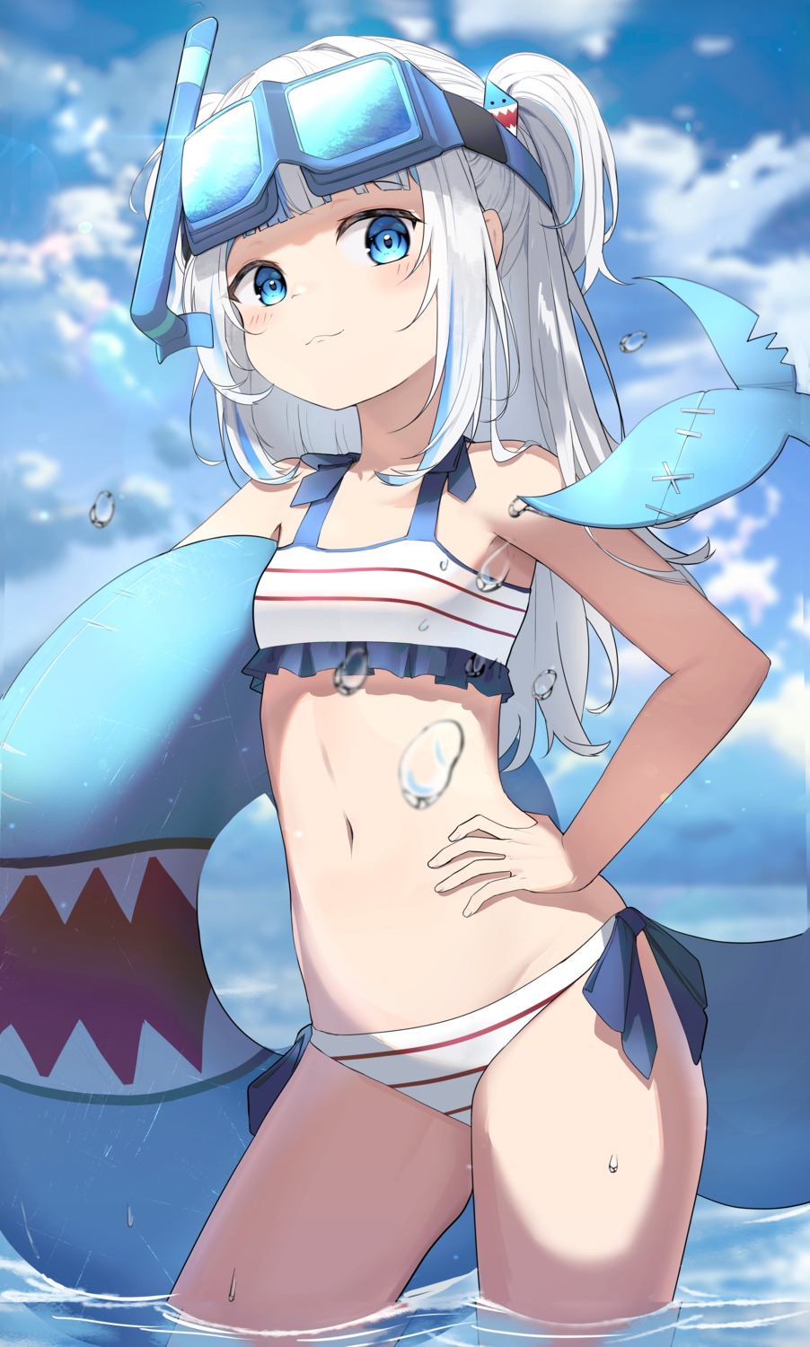bikini, gawr_gura, hololive, hololive_english, swimsuits, tail, three_twosix, wet