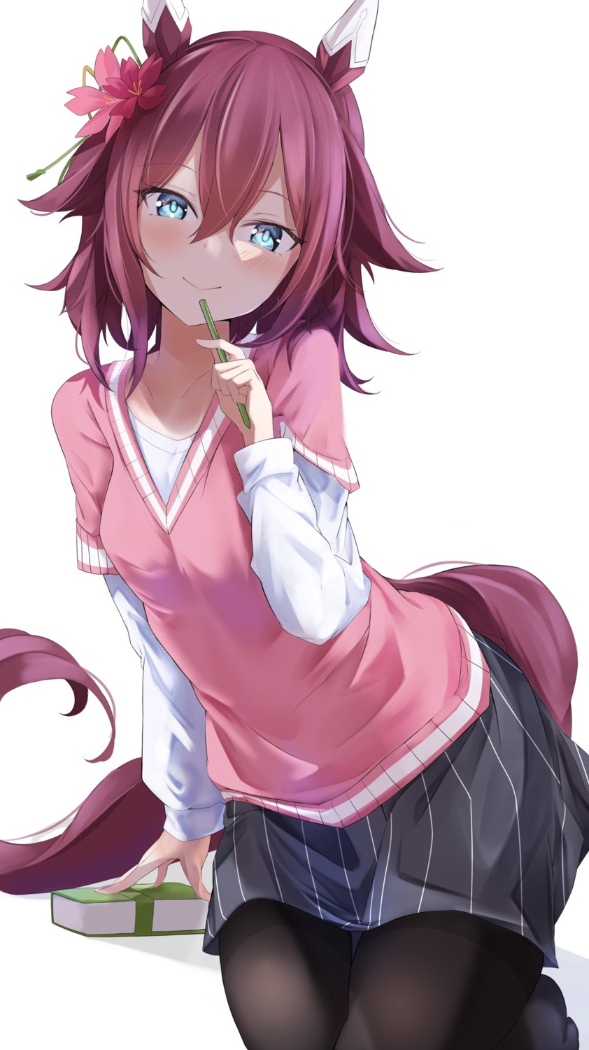 animal_ears, pantyhose, sakura_chiyono_o_(umamusume), sweater, tagme, tail, uma_musume_pretty_derby