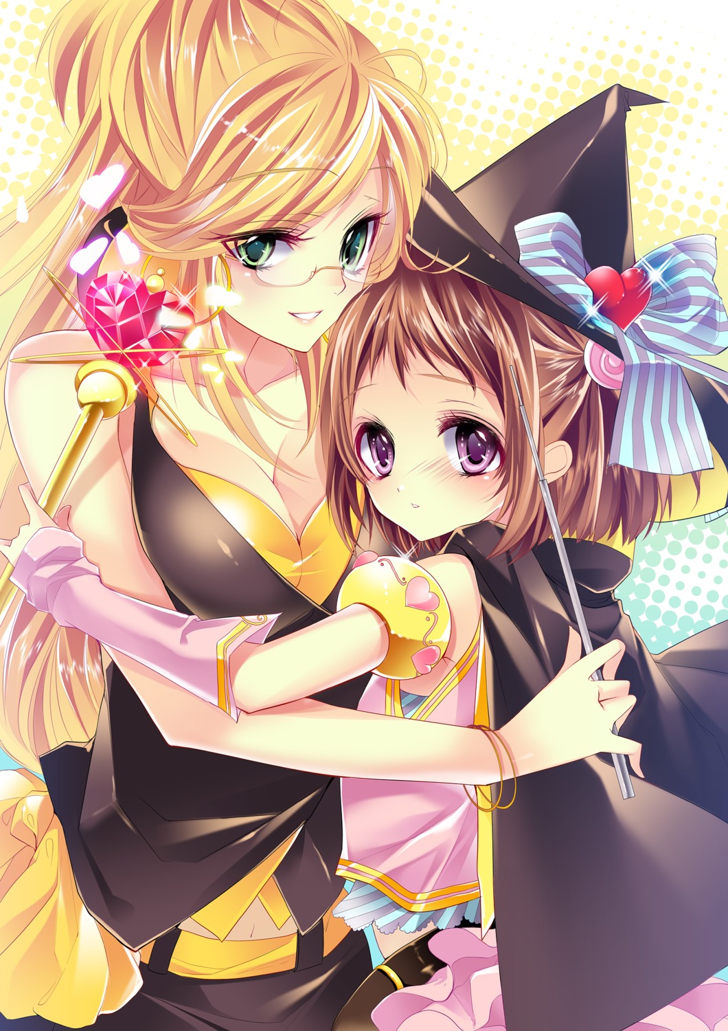 cleavage, megane, michibachi_yuzu, witch