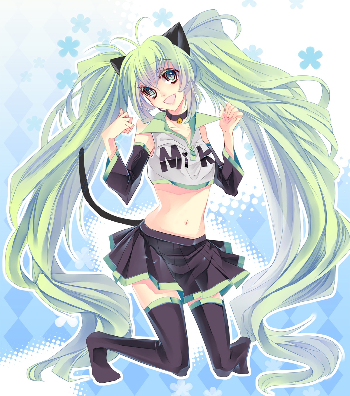 animal_ears, hatsune_miku, michibachi_yuzu, nekomimi, tail, thighhighs, vocaloid