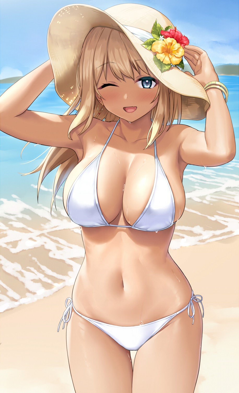 bikini, sawada_yuusuke, swimsuits, wet