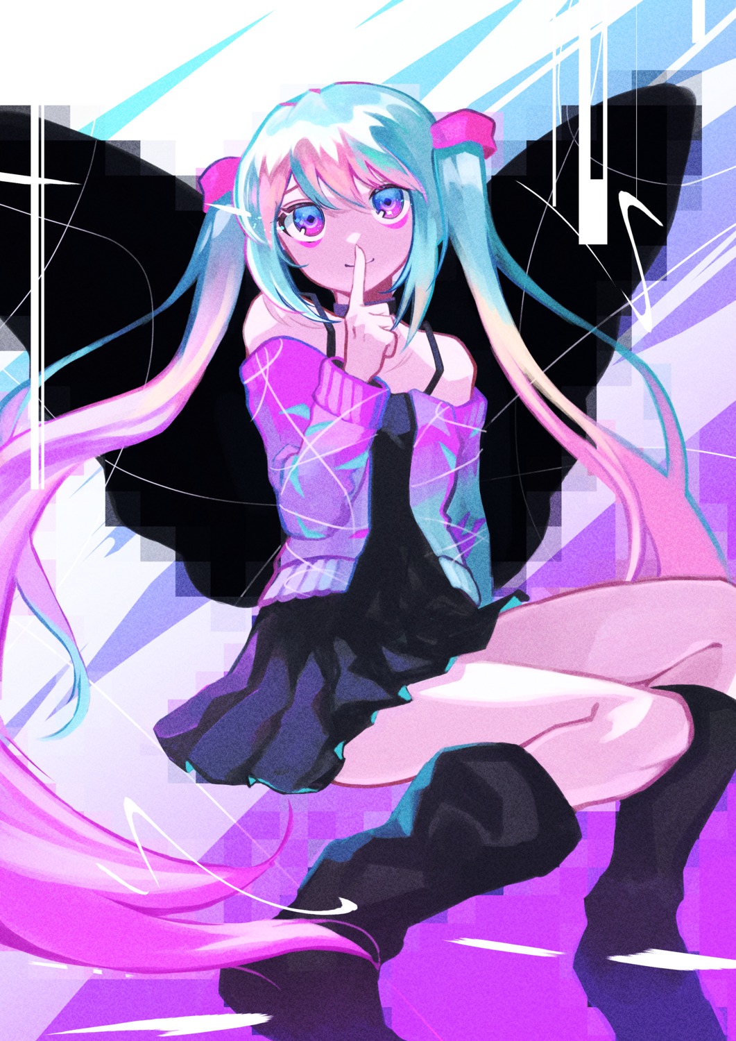 beekan, dress, hatsune_miku, secret_himitsu, sweater, vocaloid