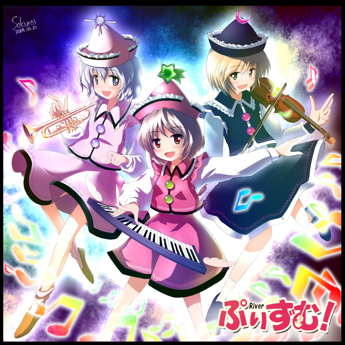 lunasa_prismriver, lyrica_prismriver, merlin_prismriver, nekorin, touhou