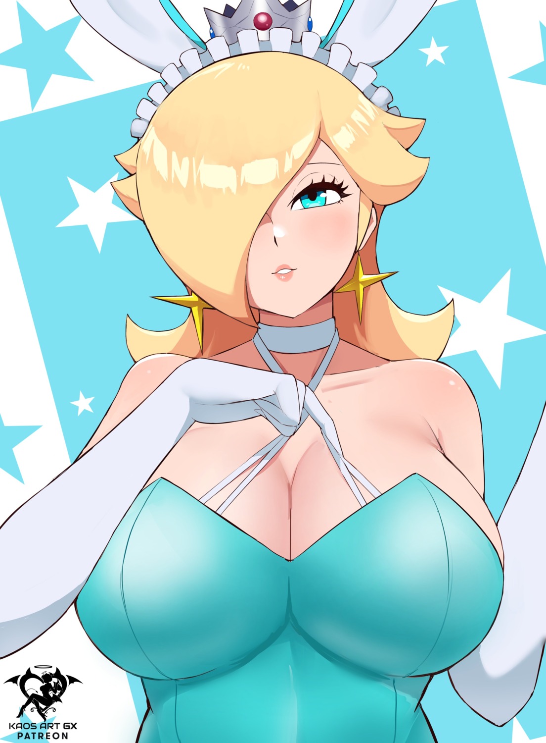 animal_ears, bunny_ears, bunny_girl, cleavage, kaos_art, mario_(series), rosalina, super_mario_galaxy