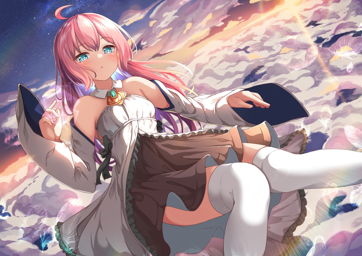 dress, moyoron, thighhighs