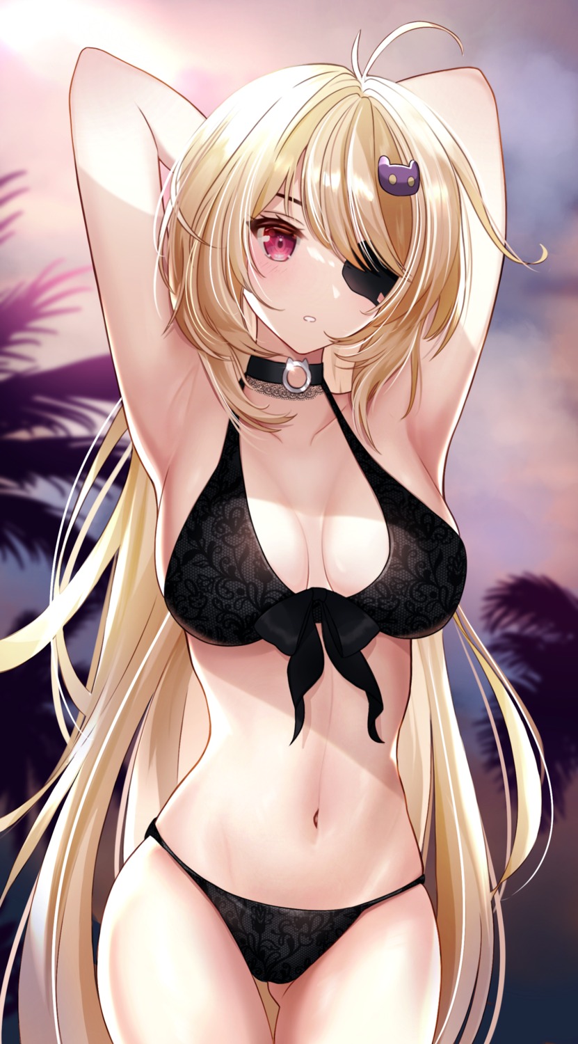 bikini, eyepatch, heichanart, nemesis_(tower_of_fantasy), swimsuits, tower_of_fantasy
