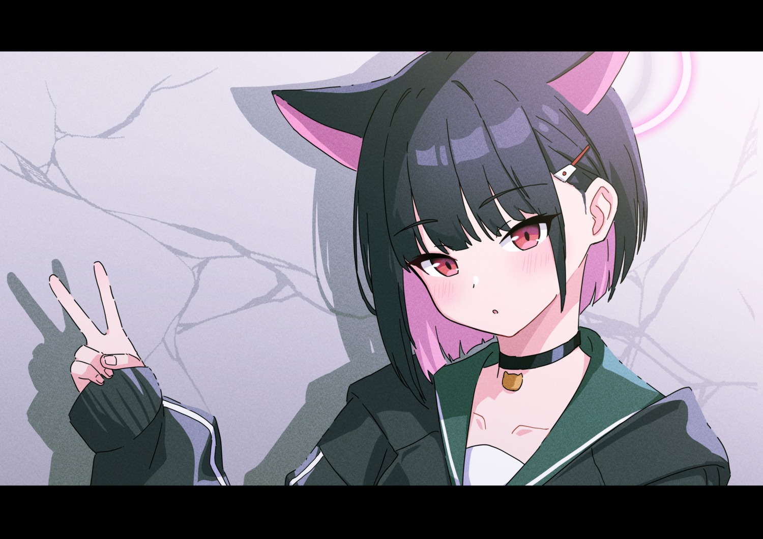 animal_ears, blue_archive, halo, heijialan, kyouyama_kazusa, nekomimi, seifuku